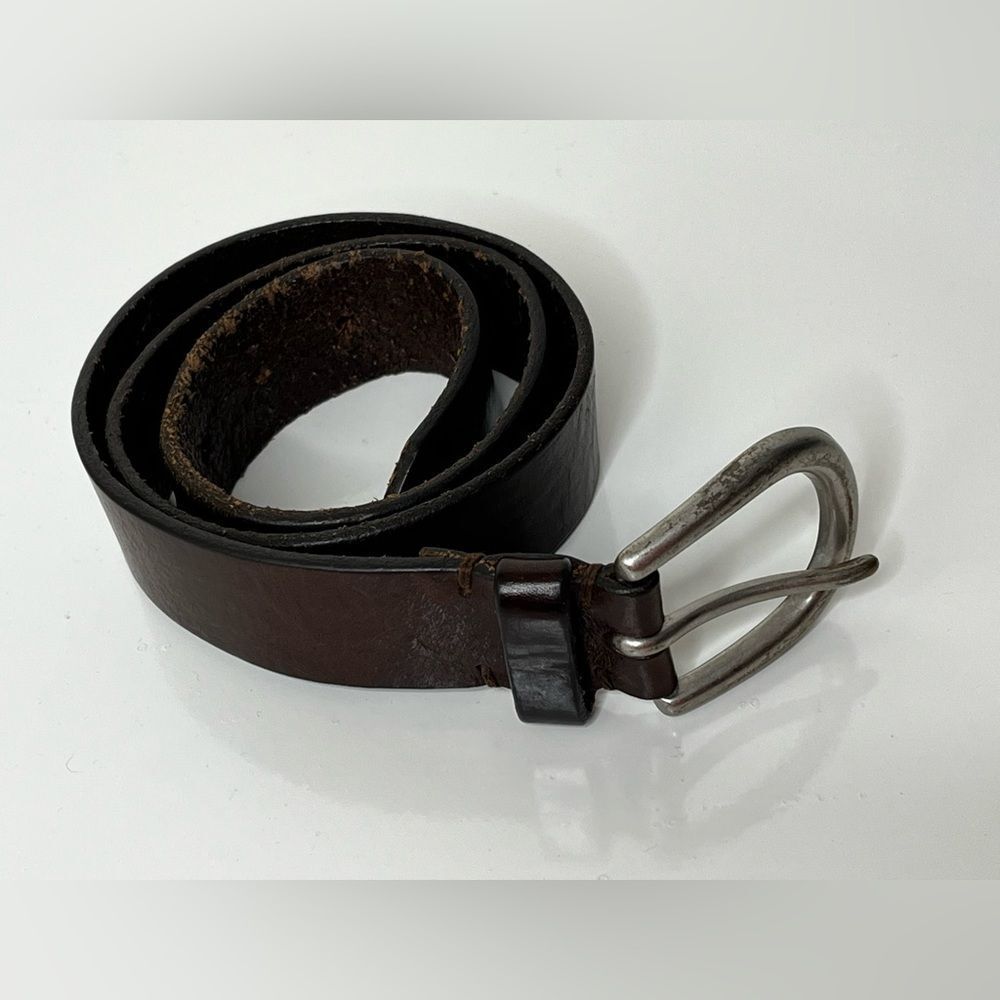 Old Navy Genuine Italian Leather Brown Mens Size 30‎ Belt With Brass Buckle